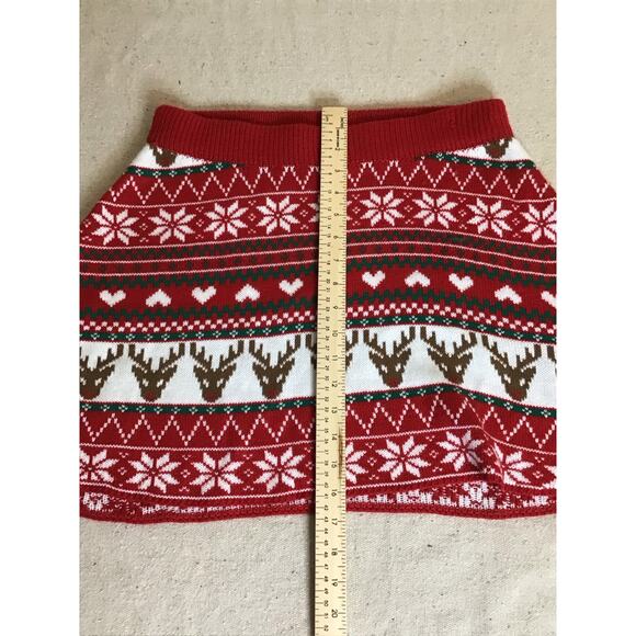Born Famous Women Christmas Holiday Snowflake/Reindeer Sweater Mini Skirt Sz.Med - Picture 6 of 10